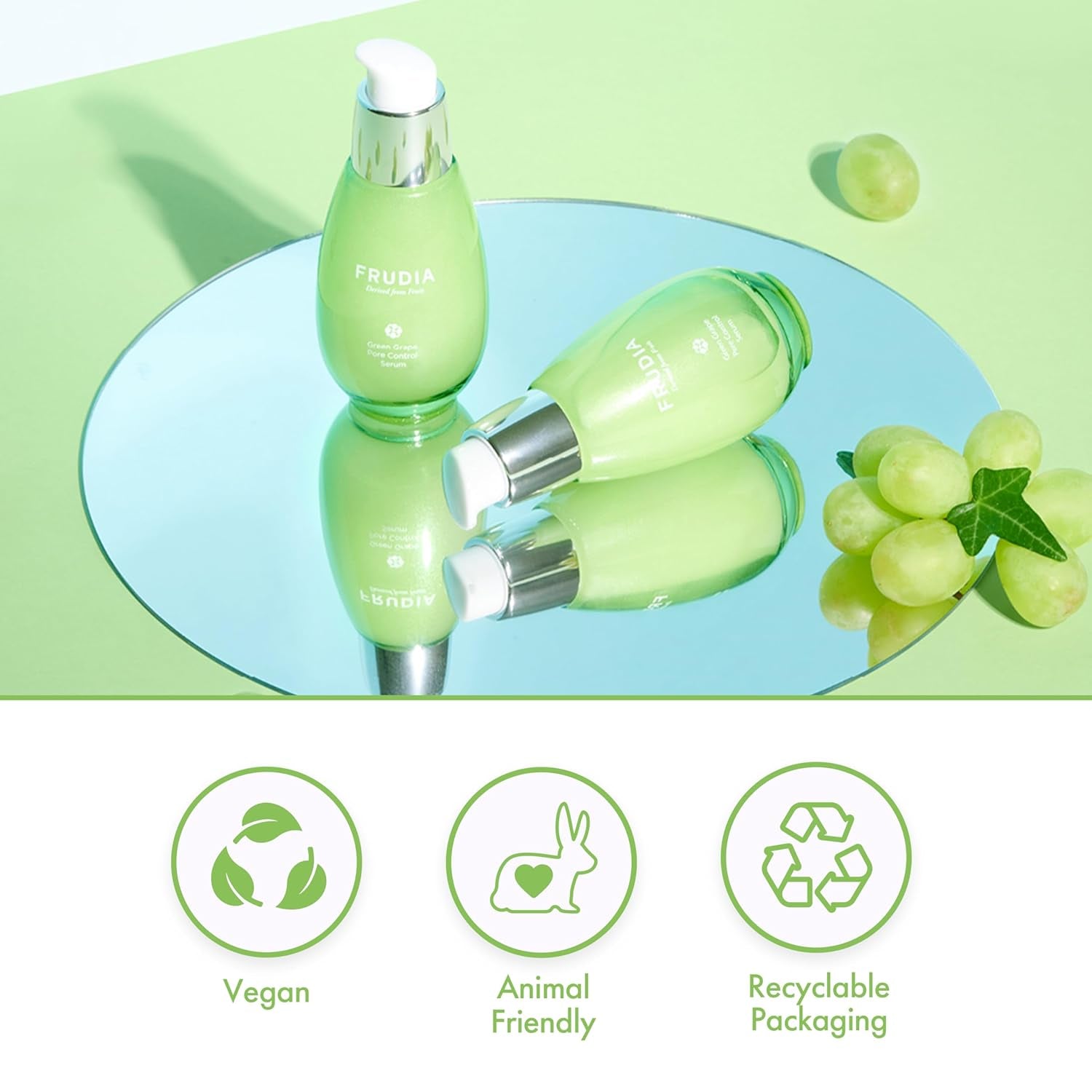 Green Grape Pore Control Serum (1.76 Oz) – 80% Green Grape Extract & Tannin Pore Complex | Pore Minimizing Korean Face Serum W/Anti Sebum P & Vegan Collagen | Vegan and Cruelty Free