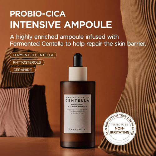 Probio Cica Intensive Ampoule, Centella Serum for Face with Ceramide, Facial Serum for Nourishing & Soothing, Centella Ampoule for Skin Barrier Support, Korean Skin Care, 1.69Fl.Oz / 50Ml