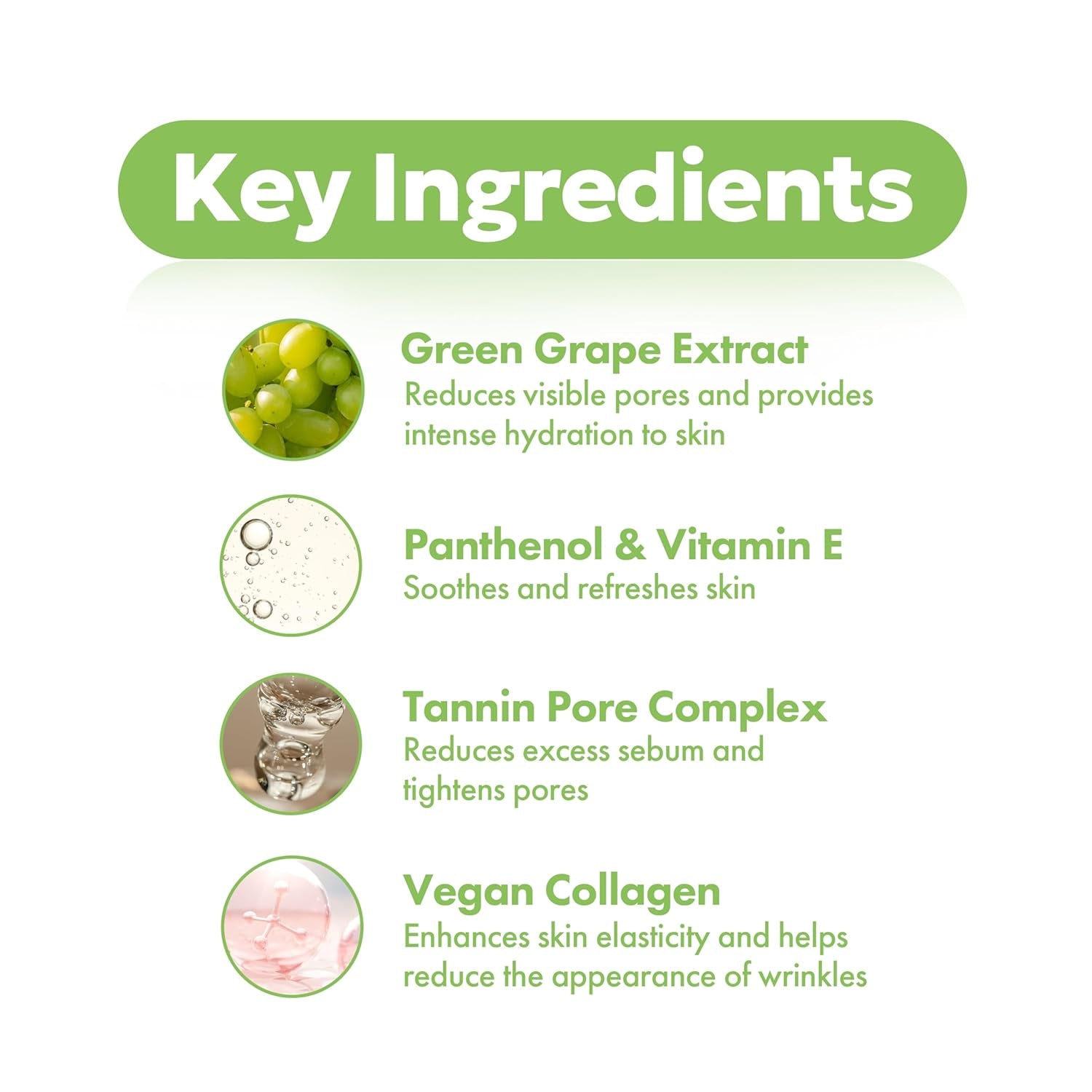 Green Grape Pore Control Serum (1.76 Oz) – 80% Green Grape Extract & Tannin Pore Complex | Pore Minimizing Korean Face Serum W/Anti Sebum P & Vegan Collagen | Vegan and Cruelty Free